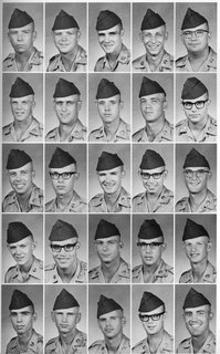 Some of the trainees in my basic training class. I'm in the exact middle picture.