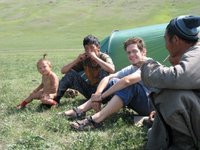 Besuch der Mongolen bei unserer Jurte