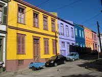 Die farbigen Haeuser in Valparaiso