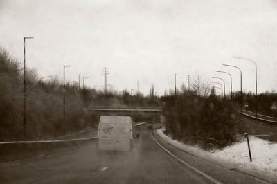 photo ougrée, route, pluie, camion, photo dominique houcmant, goldo graphisme