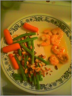 Shrimp with Orange Beurre Blanc and Toasted Almond Green Beans