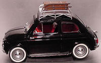 Toy Fiat 500 complete with roof rack