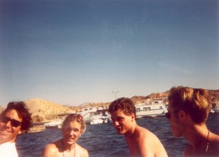 Hanging out on Lake Mohave in speedboat