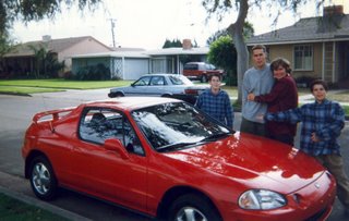 Noah, Daphne, Kent & Pattison with new Honda Del Sol