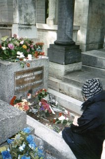 Flowers and Notes left on Jim Morrison's Grave