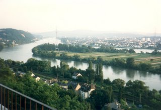 View of Rhein River from Balcony in Koblenz