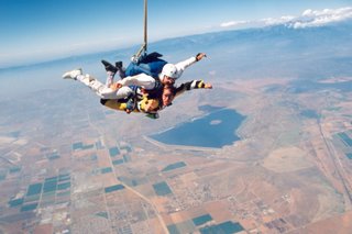 Noah skydiving in Perris