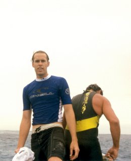 Noah after a surf session at Namotu's surf break