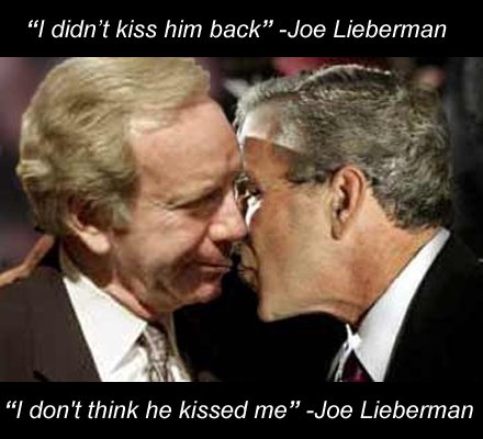 joe lieberman kiss george bush