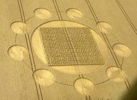 Crop circle with numbers located near Alton Barnes, Wiltshire, UK.