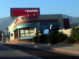 Carpet One store with I Pooted Billboard for Cartoon Network Rosemead Avenue Pasadena July 5 2006