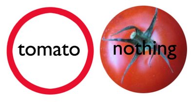 a red circle (tomato) with nothing in for Litsa and Ruud by Allan Revich by 