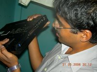 Nitin worrying about his laptop