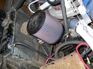 Where to put the air filter on a turbo slant six?