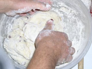 Add flour, a little at a time