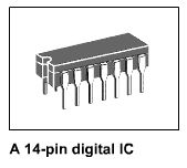 Image of a digital 14-pin IC