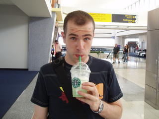 Tazo Green Tea Frap from Starbucks in Newark Airport!