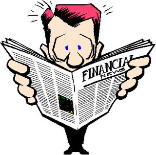 dibujo de un hombre leyendo el diario financial news
