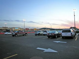 parking lot at dusk