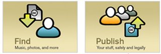 Iconos de la página principal de Creative Commons