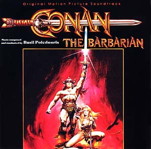 La primera edición, de Milan Records, de la banda sonora de Conan el Bárbaro