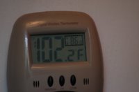 Ordinary wireless thermometer, not the kind that makes coffee, recording an especially hot day during a heat wave in Silicon Valley this past summer.