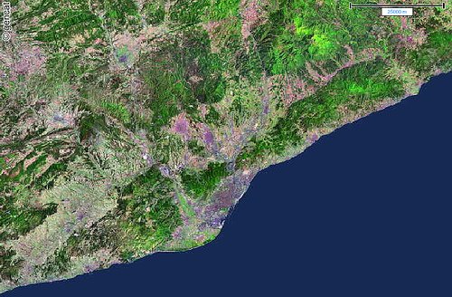 Barcelna costa,vista satelite