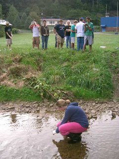 Cowan Elementary Student sampling Little Cowan