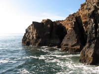 The headland at Penychain. Lots of interesting geology here if you like that sort of thing: flow-banding, brecciation and a possible lava dome.