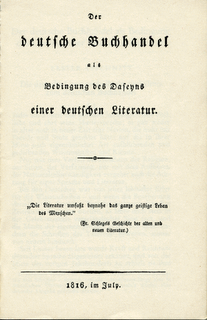 Titelblatt von 1816 Perthes-Denkschrift