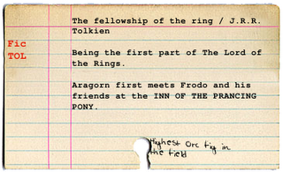 Catalog card for The Fellowship of the Ring