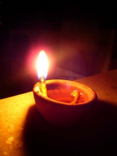 A lamp on the terrace - Diwali