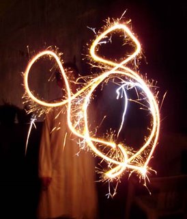 Mickey Mouse through a sparkler