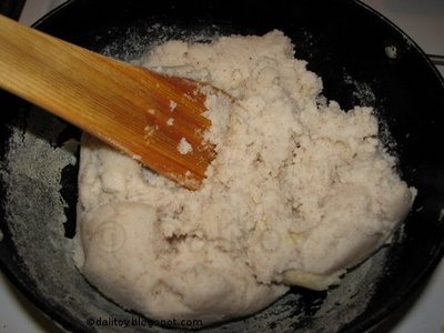 Making the batter into a lump
