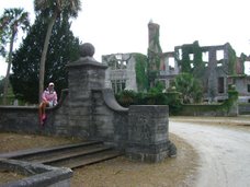 Michele at the Carnegie mansion ruins