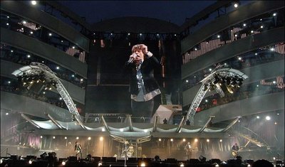 Sir Mick Jagger on the giant screen [Photo came from the BBC website]