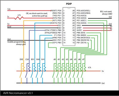 AVR manual parallel programmer wiring diagram
