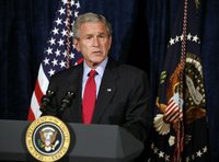 President George W. Bush remarks on an agreement reached with Senate Republicans regarding interrogation legislation during a visit to Orlando, Fla., Thursday, Sept. 21, 2006. White House photo by Paul Morse.