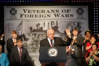 Vice President Dick Cheney is welcomed by members of the Veterans of Foreign Wars of the U.S., Monday, August 28, 2006, at the VFW's annual convention in Reno, Nevada. White House photo by David Bohrer.