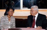 New York City, September 18, 2006, During her trip to the 61st UN General Assembly, Secretary Rice met with Palestinian Authority President Abbas. State Department photo by Michael Gross