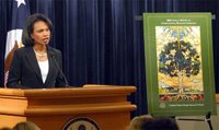 Washington, DC, September 15, 2006, Secretary Rice speaks to the press about the U.S. Department of State's Annual Report on International Religious Freedom. State Department photo by Michael Gross
