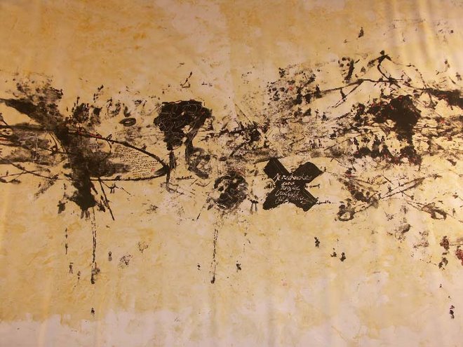"Big wall" 2m x 5m (detail), 2006, mixed media on canvas