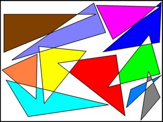 The Colored Intertwined Triangles