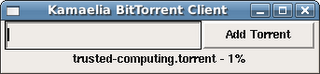 Kamaelia BitTorrent client GUI