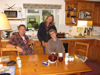 Deo, Jill and Val in Mur Crusto farm kitchen