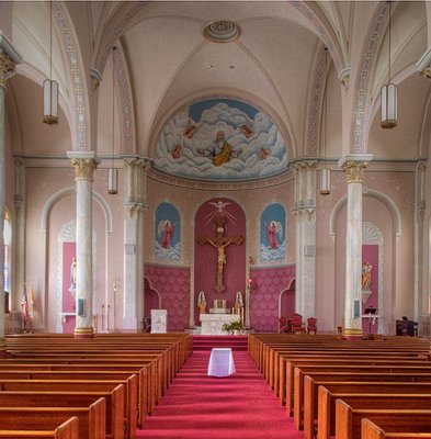 Nave of Saints Peter and Paul Church, in Waterloo, Illinois