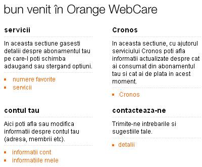 Orange Romania: WebCare