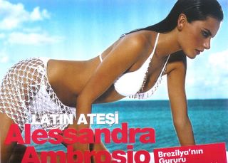 Alessandra Ambrosio in a white bikini