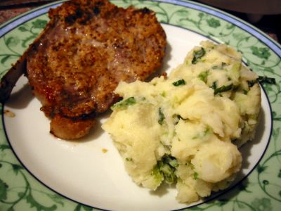 Mustard Pork Chops and Colcannon