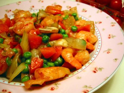 Stir Fried Shrimps with Vegetables